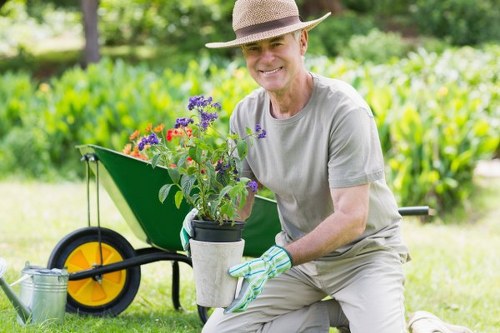 Person using a screen reader to access garden maintenance information